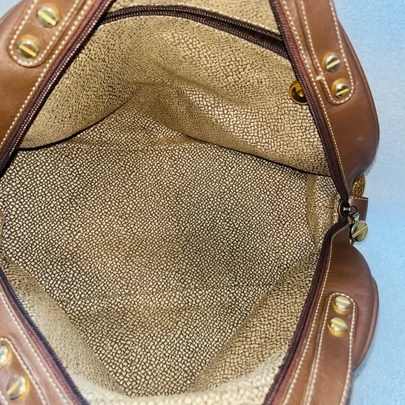 Borbonese Redwall Quail Suede Large Handbag - Picture 8 of 12